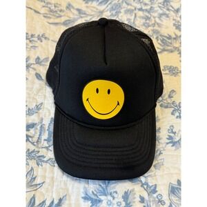 Smiley Originals Black Trucker Hat Smiley Face Snapback Mesh‎ Cap TFALH247